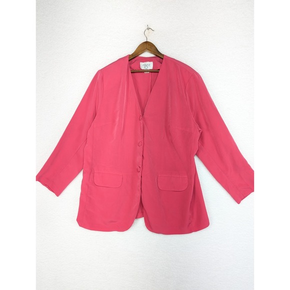 Jackets & Blazers - Vintage 80s‎ Cervelle Women's Pink Blazer Jacket USA XL 1X
